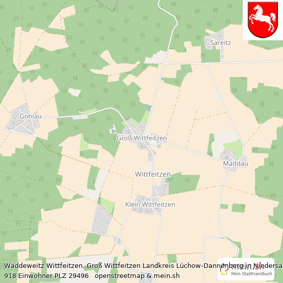 Waddeweitz Wittfeitzen, Gro Wittfeitzen  Lageplan